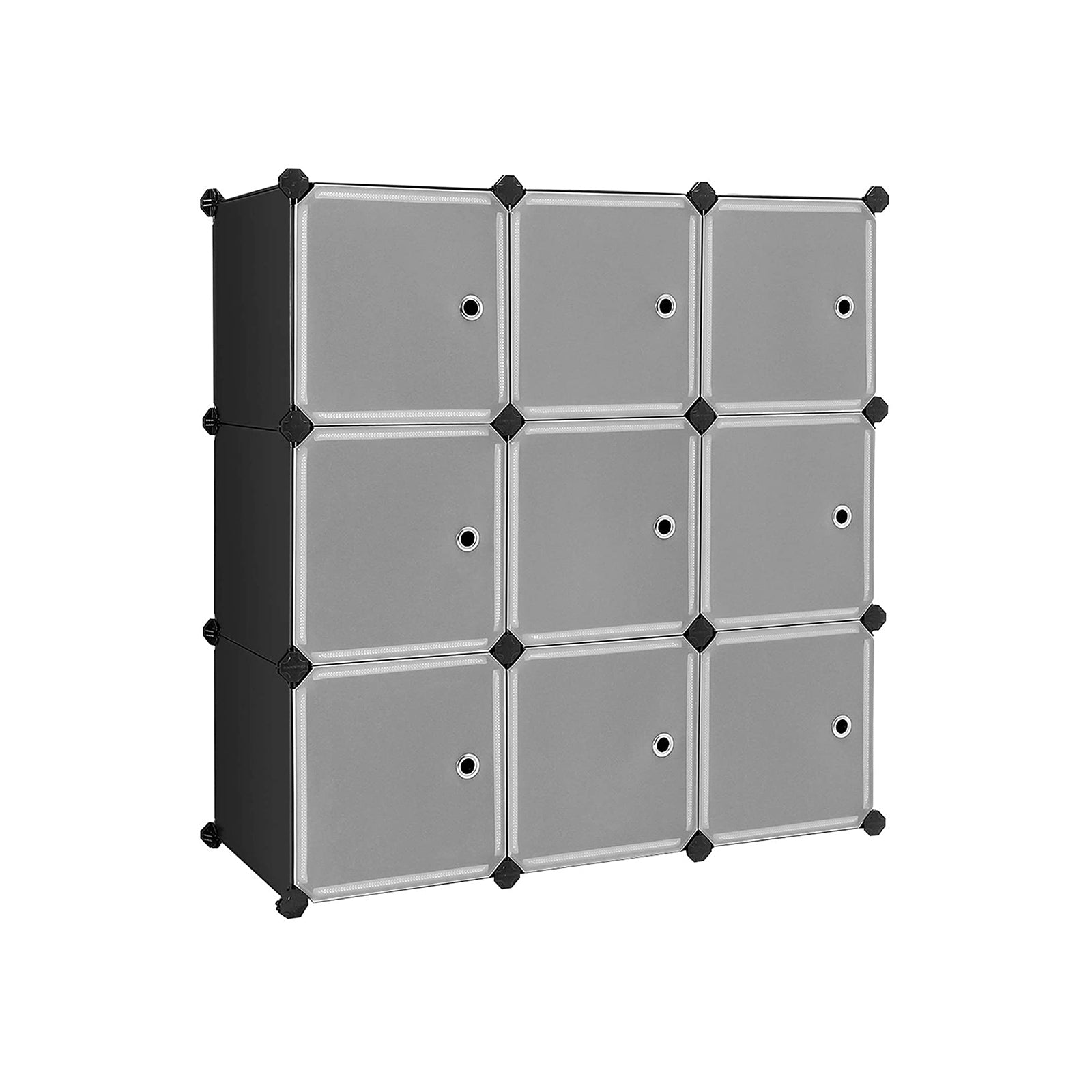 Racking -System - 9 Würfel - mit Türen - Garderobe und Schuhgepäck - Weiß