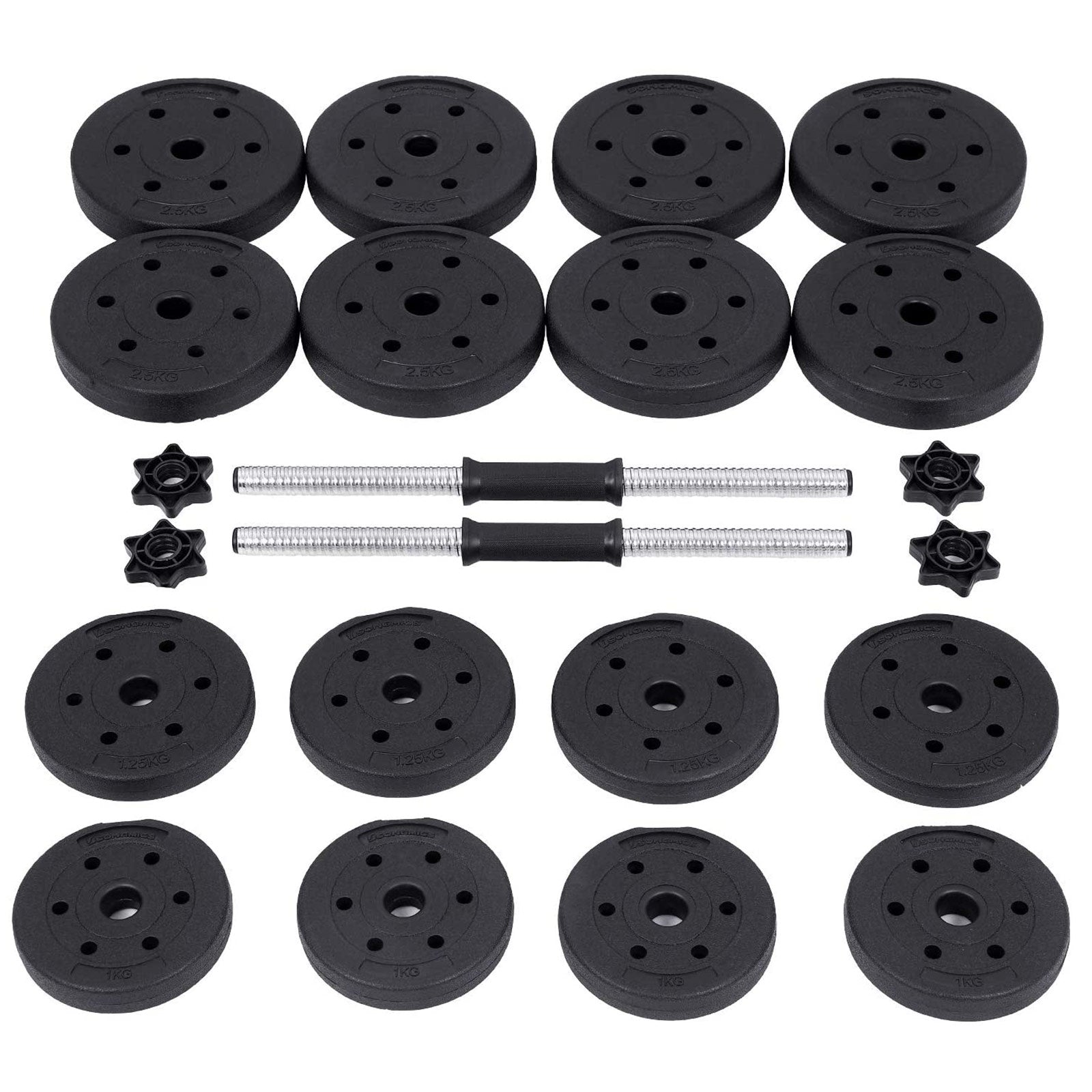 Halker - Dumbbell -Set - 2 x 15 kg - insgesamt 30 kg - schwarz