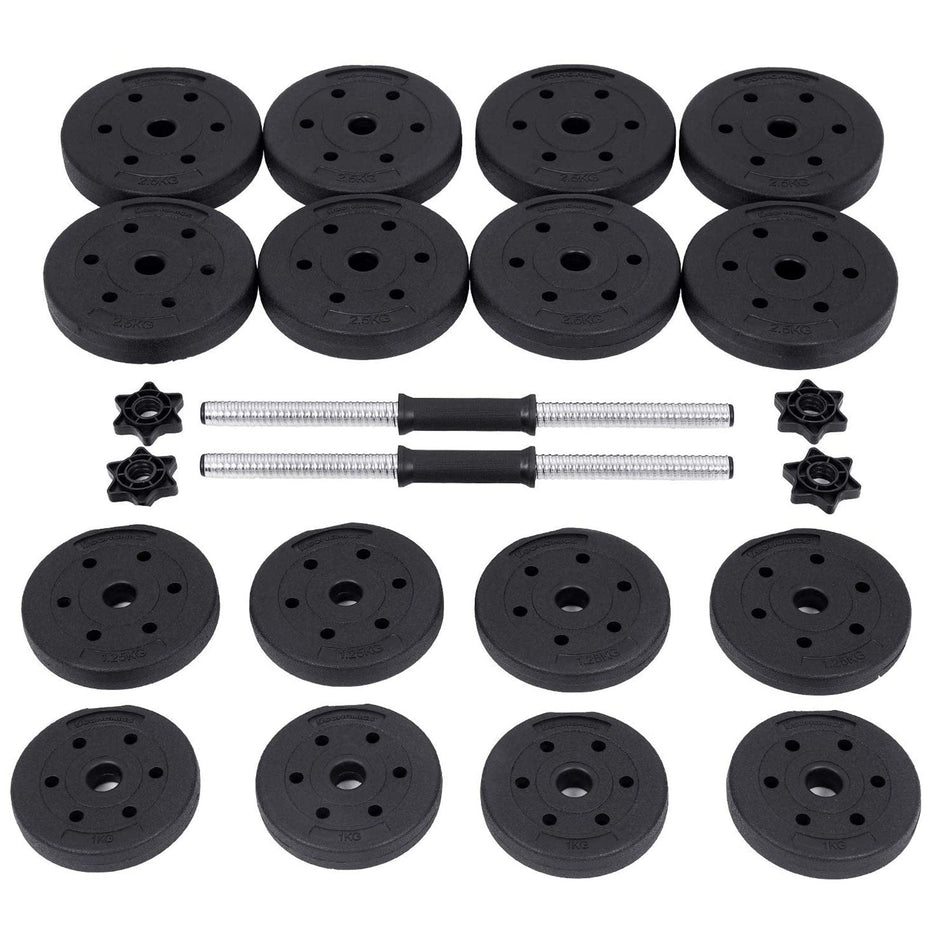 Halker - Dumbbell -Set - 2 x 15 kg - insgesamt 30 kg - schwarz