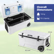 Kylbox – Stor thermobox i plast med hjul och handtag avloppspropp dryckeshållare – 70 l – Vit