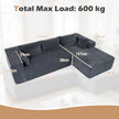 L‑formad – modulsoffa för personer med schäslong, bärkapacitet upp till – 4 600 kg 275 x 177 x 58 cm