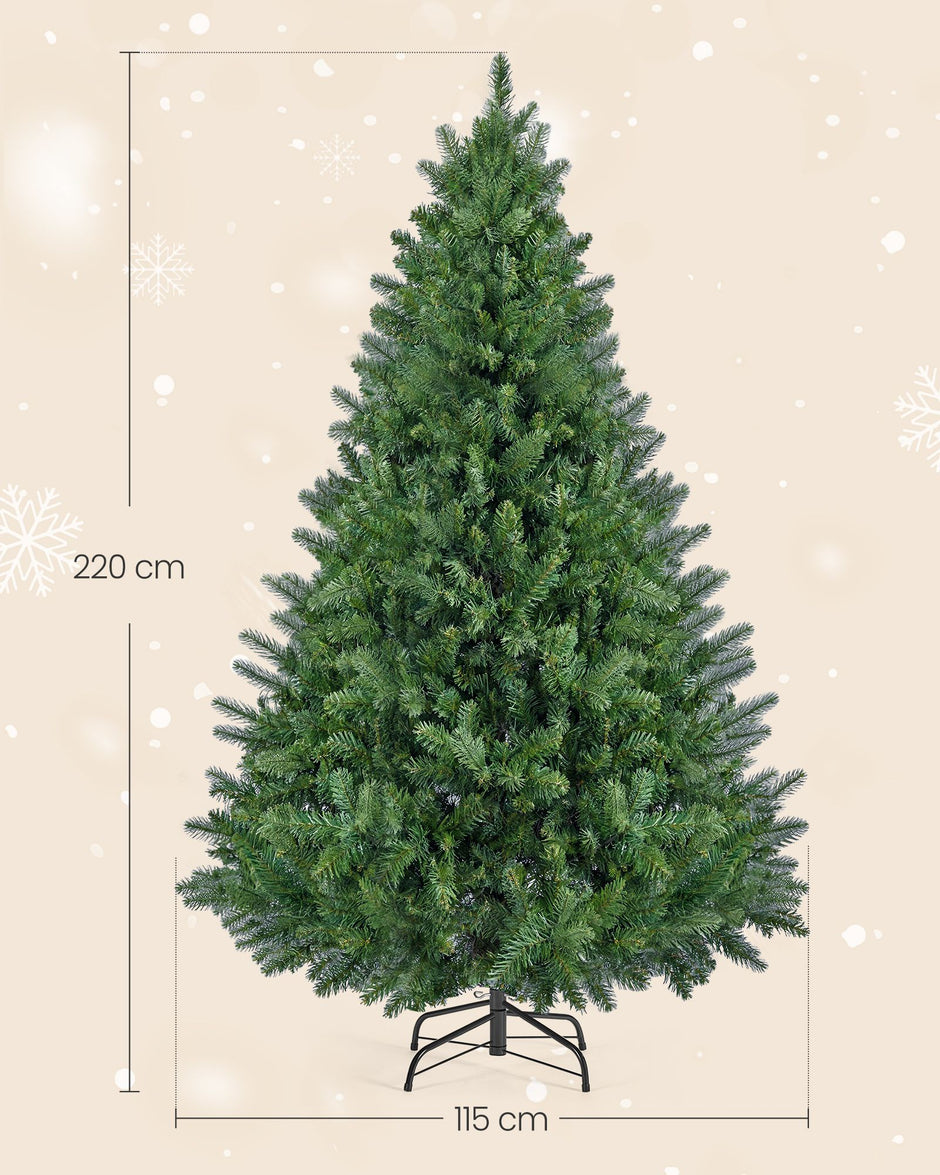 Kunstkerstboom – 220 cm – PVC – Metalen Standaard – Groen