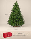 Kunstkerstboom – 150 cm – PE en PVC – Houten Standaard – Met Opbergtas – Groen