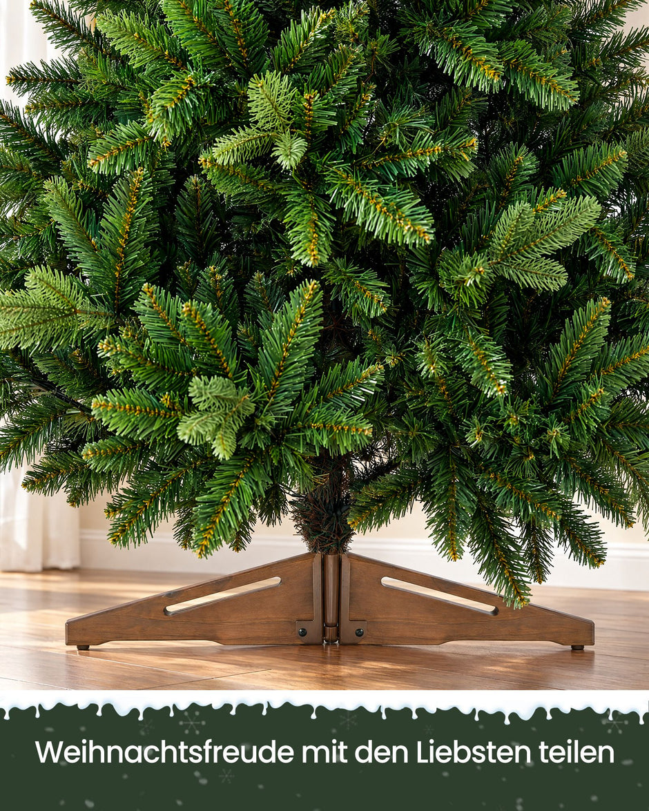 Kunstkerstboom – 220 cm – PE en PVC – Houten Standaard – Met Opbergtas – Groen