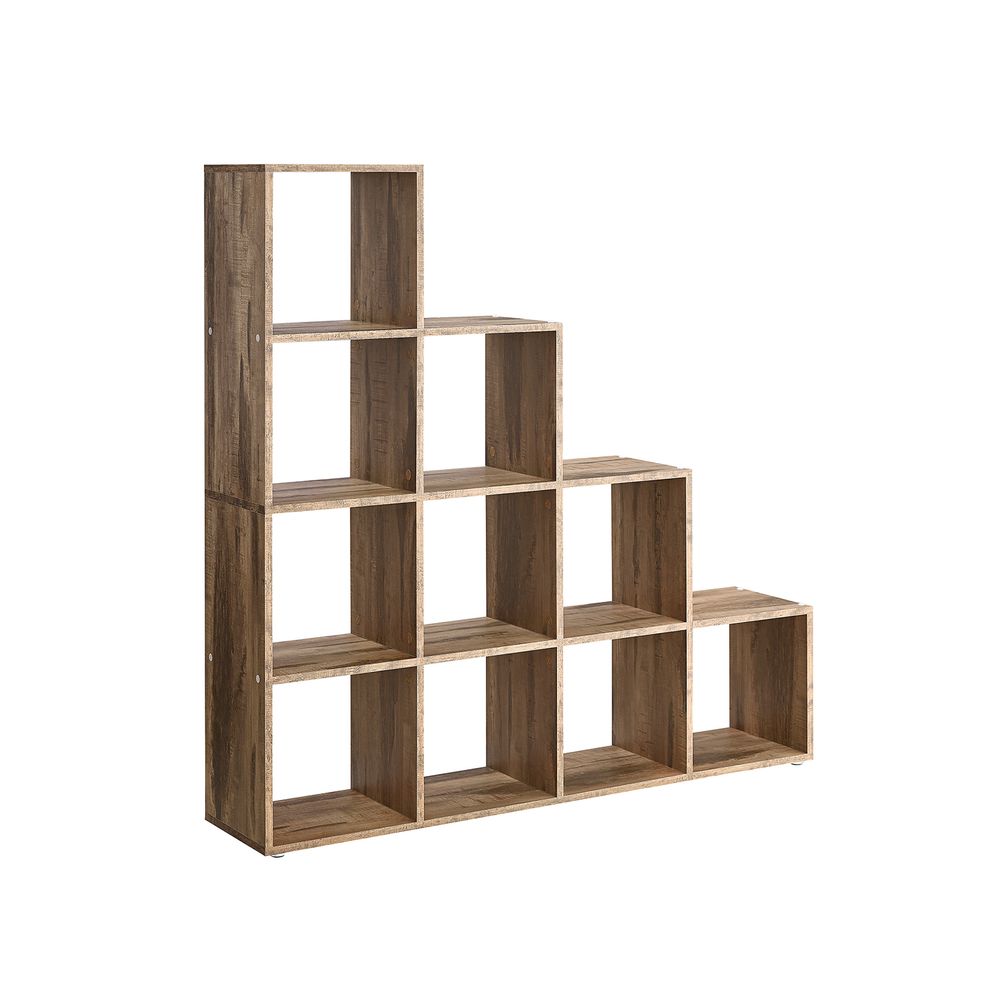 Bücherregal - Abtastschrank - mit 10 Fächern - aus Holz hergestellt - Brown
