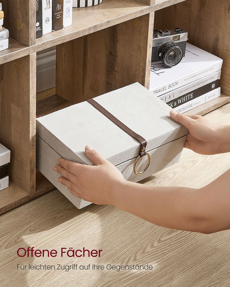 Bücherregal - Abtastschrank - mit 10 Fächern - aus Holz hergestellt - Brown
