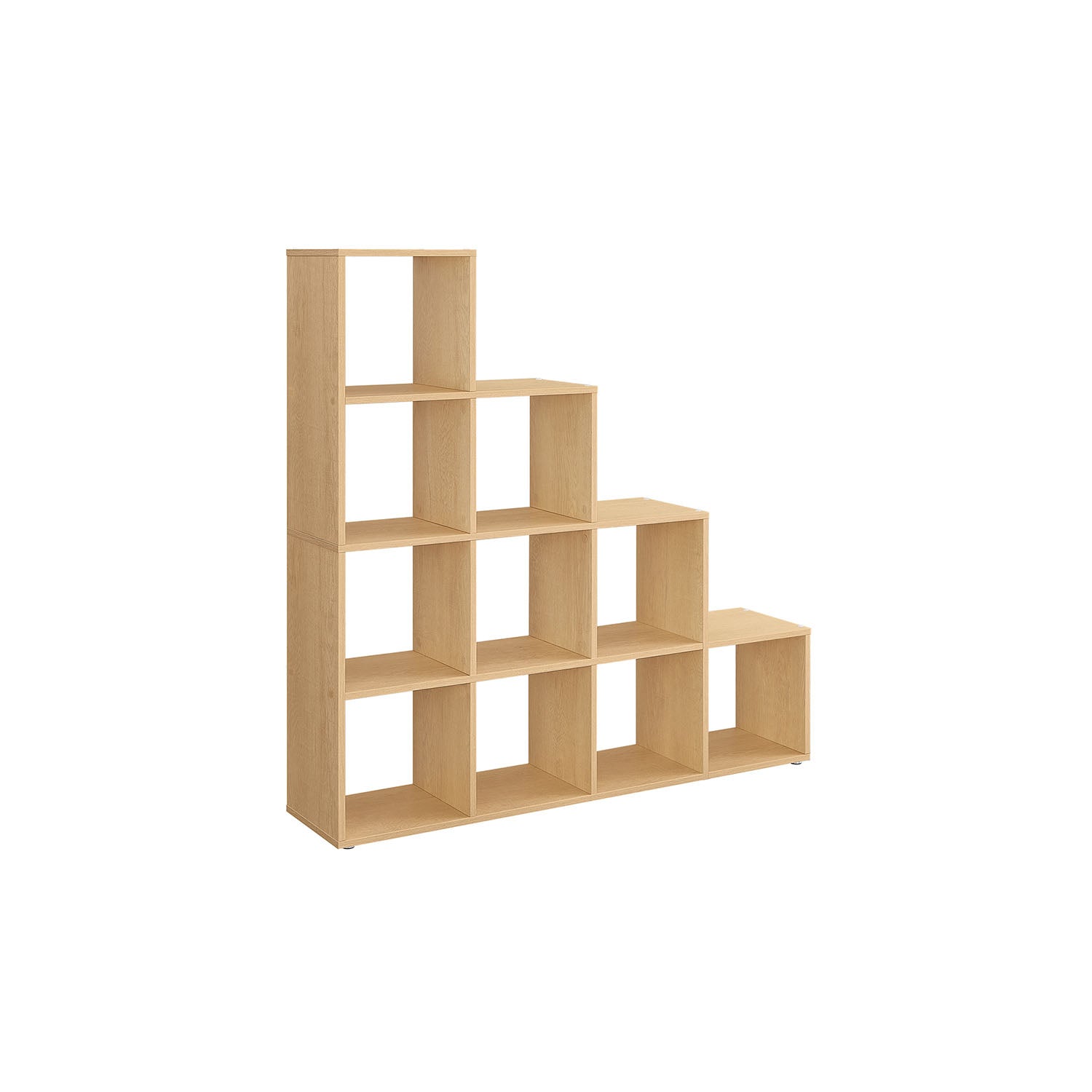 Bücherregal - mit 10 Fächern - 29 × 129,5 × 129,5 cm - Eiche Beige