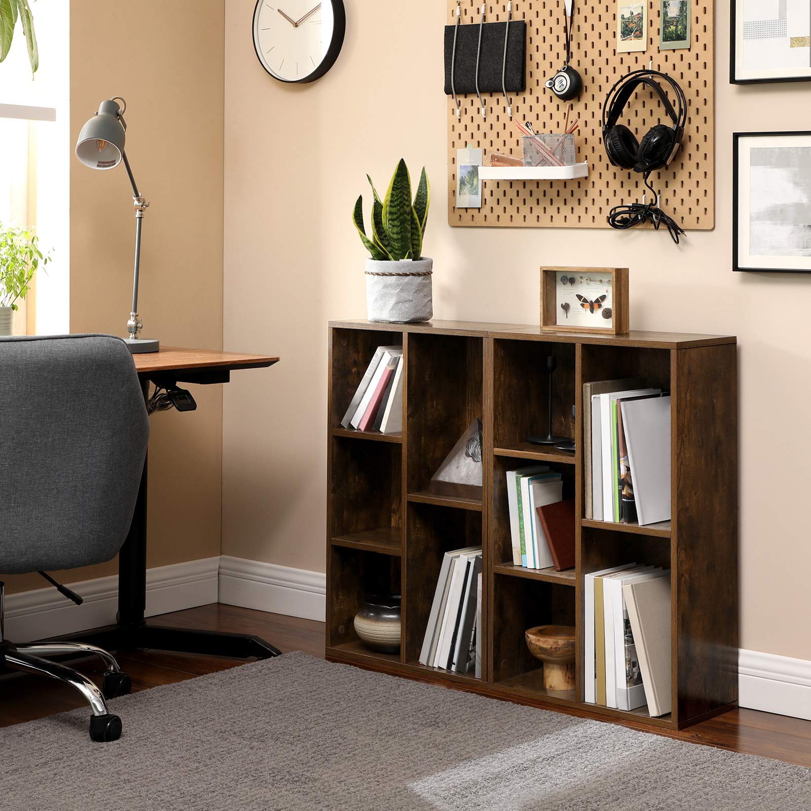 Bücherregal - Standing Bookshelf - 5 Fächer - Wohnzimmerschrank - Brown