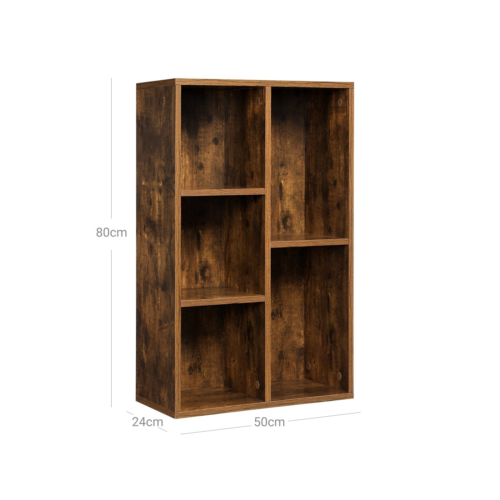 Bücherregal - Standing Bookshelf - 5 Fächer - Wohnzimmerschrank - Brown