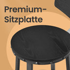 Barhocker - 2 - Industriedesign - Ebenholz - Schwarz