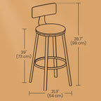 Barhocker - 2 - Industriedesign - Ebenholz - Schwarz
