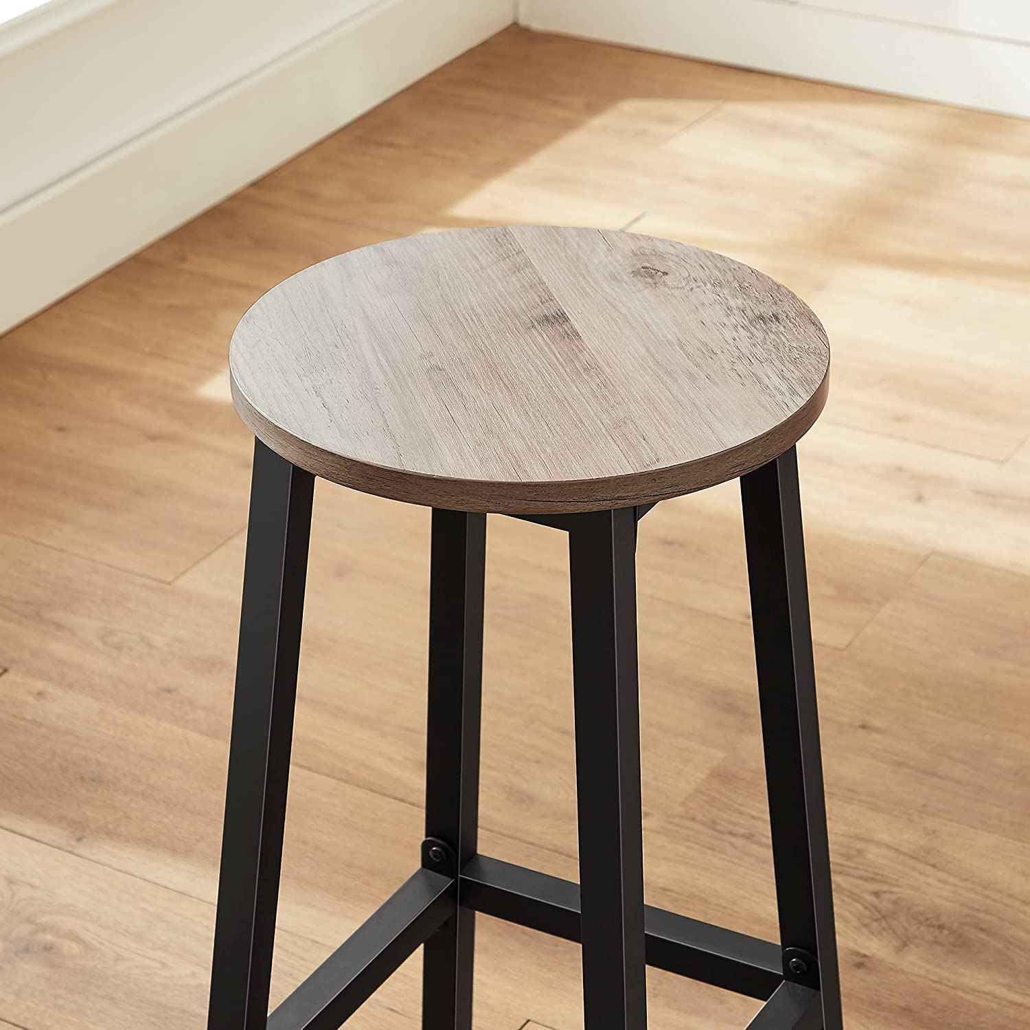 Barhocker - 2 - Stangenstühle - Höhe 65 cm - rund - mit Stahlrahmen