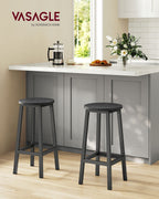 Barhocker - 2 - Stangenstühle - Höhe 65 cm - rund - mit Stahlrahmen