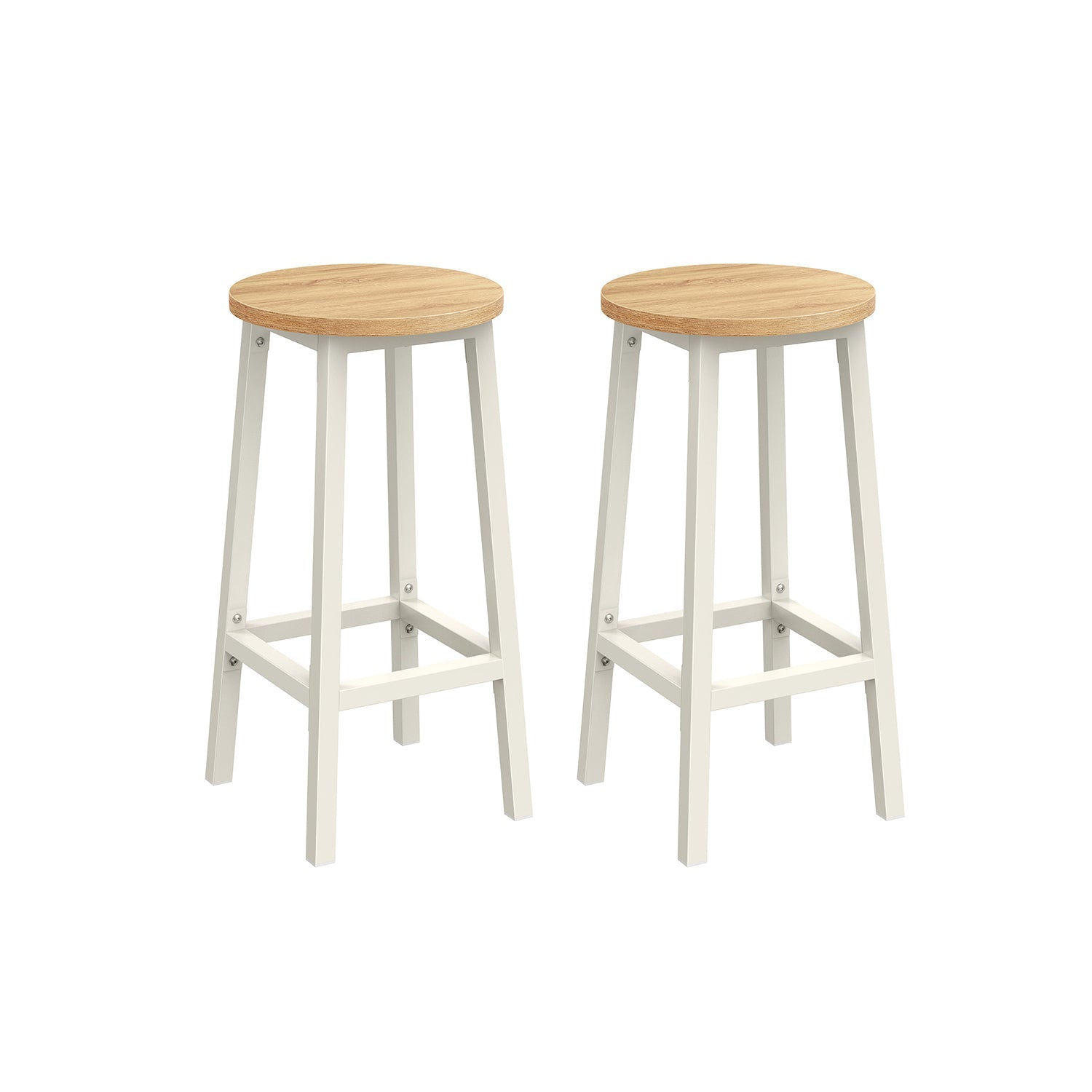 Barhocker - 2 - Stangenstühle - Höhe 65 cm - rund - mit Stahlrahmen