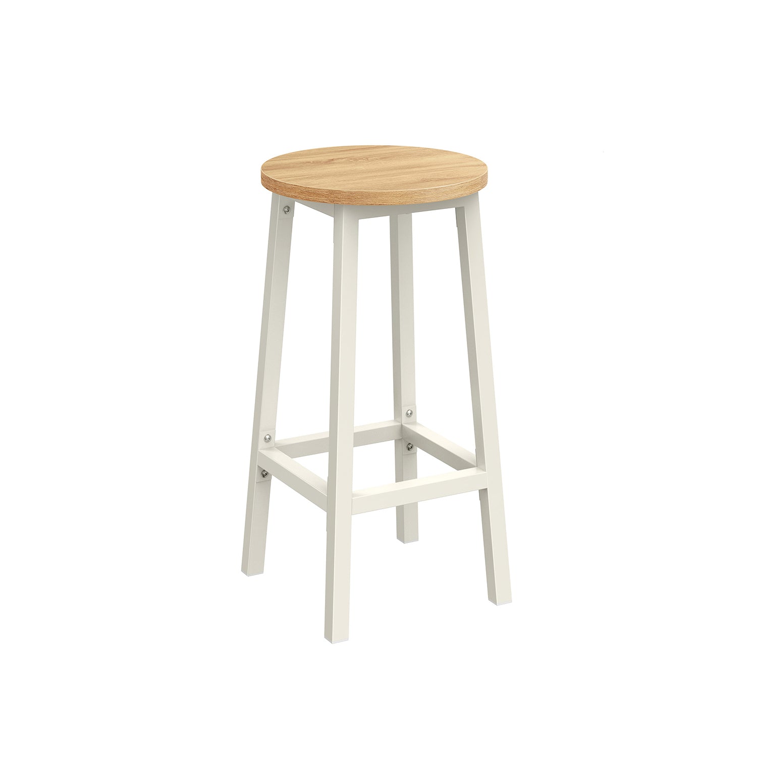 Barhocker - 2 - Ebony Black - Oak Beige - Weiß