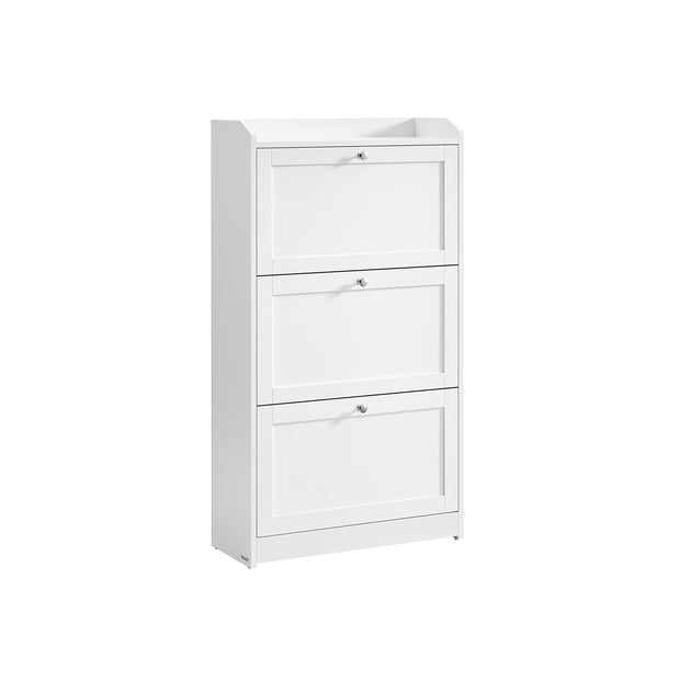 Schuhschrank mit 3 Ventilen für maximal 18 Paar Schuhe, Wolkwit