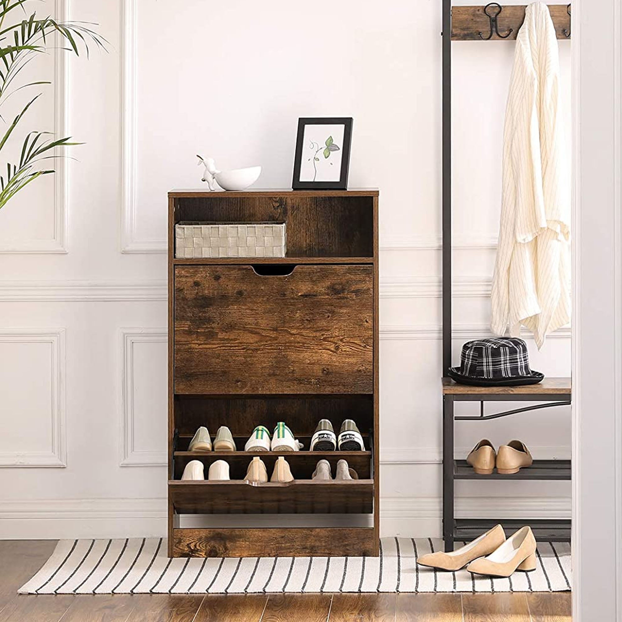 Schuhschrank - Schuhregal - Schuhaufbewahrung - rustikales Braun