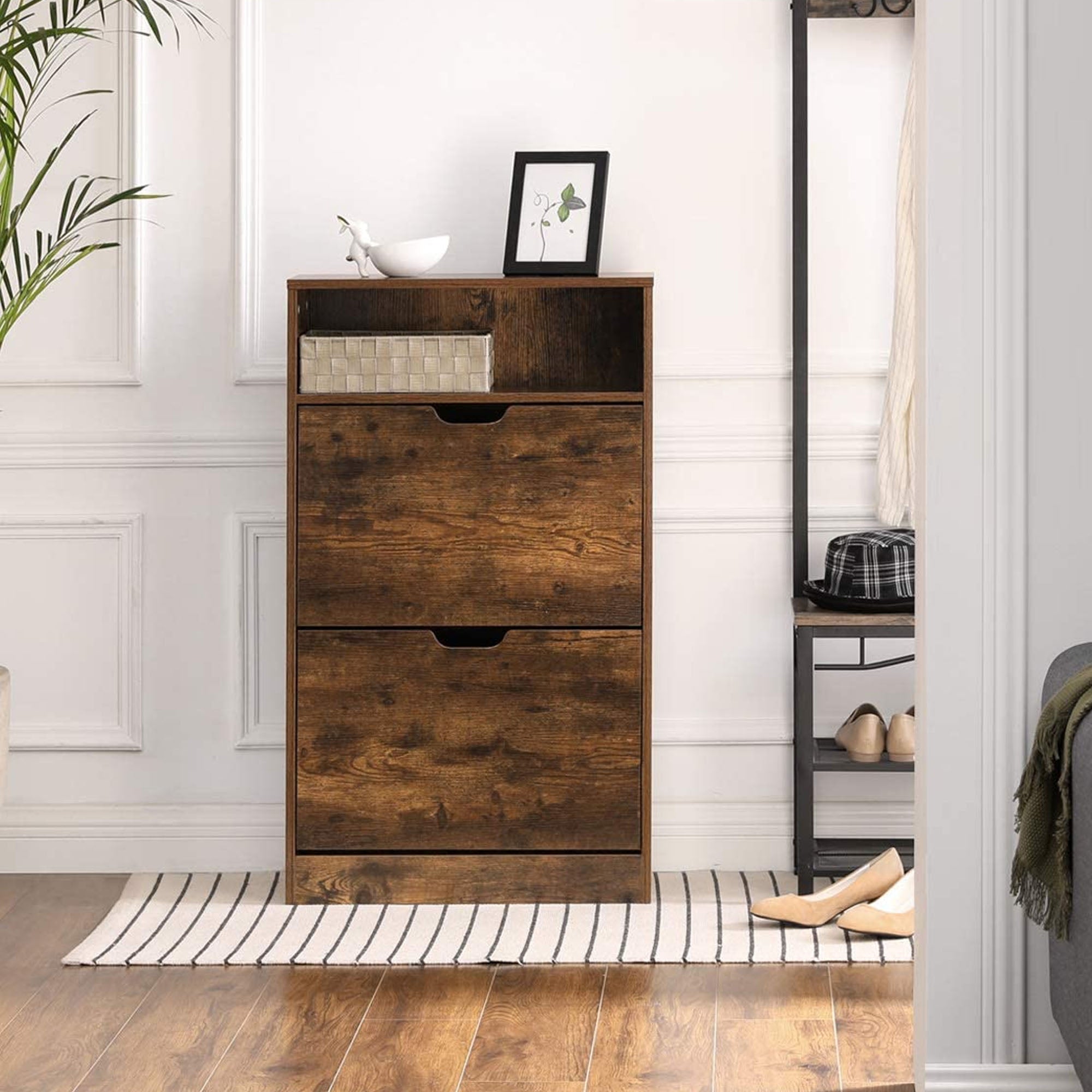 Schuhschrank - Schuhregal - Schuhaufbewahrung - rustikales Braun