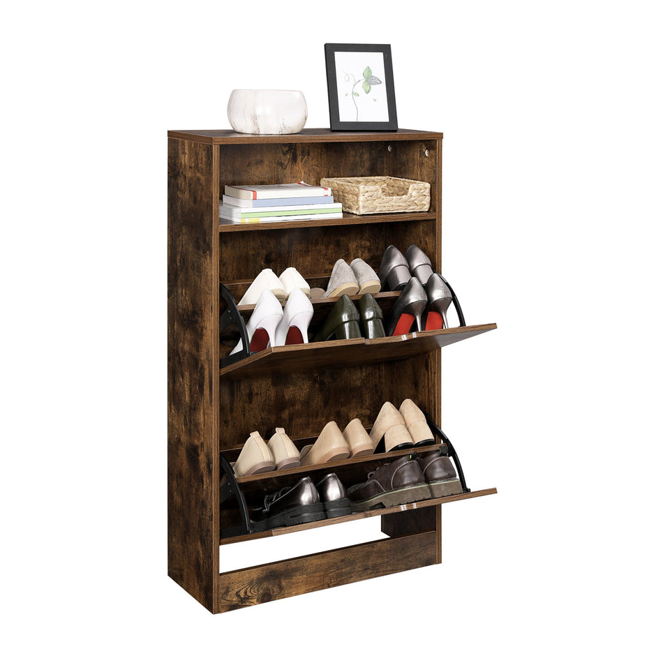 Schuhschrank - Schuhregal - Schuhaufbewahrung - rustikales Braun