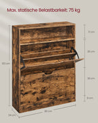 Schuhschrank - mit 2 Ventilen & Open Box - Vintage Brown