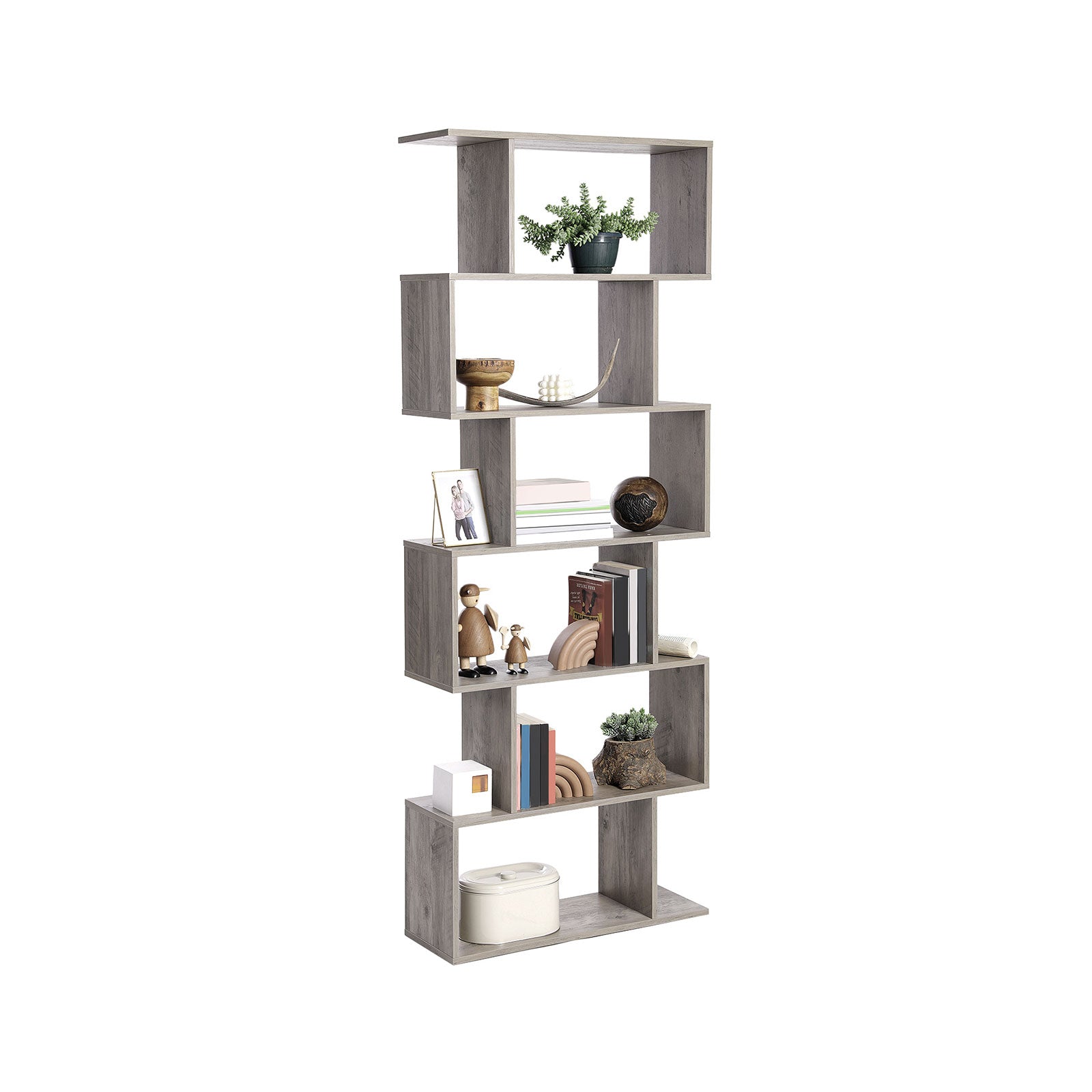 Bücherregal - Wohnzimmerschrank - Dekorschrank - Bücherregal - Grau