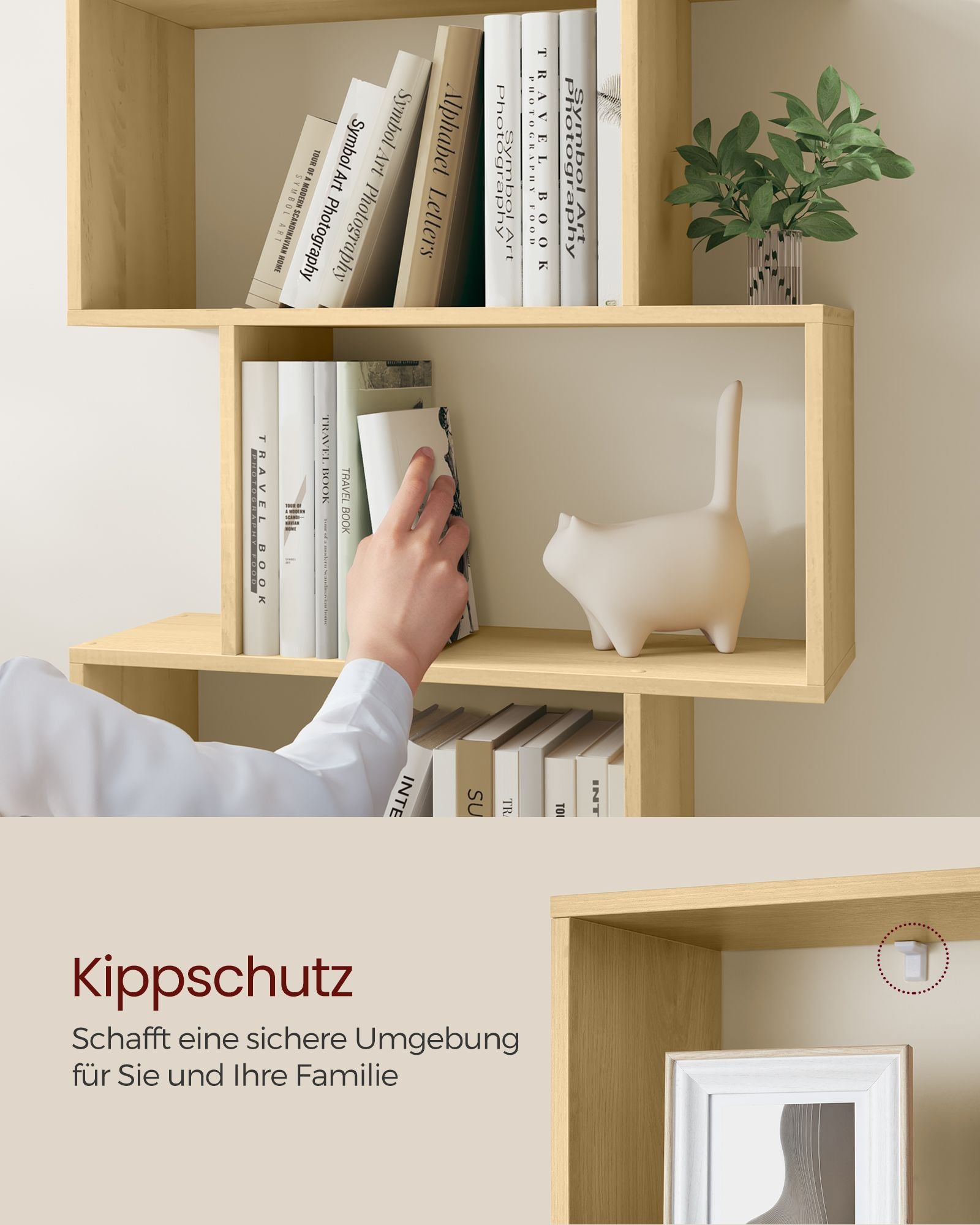 Bücherregal mit 6 Ebenen zur Ausstellung