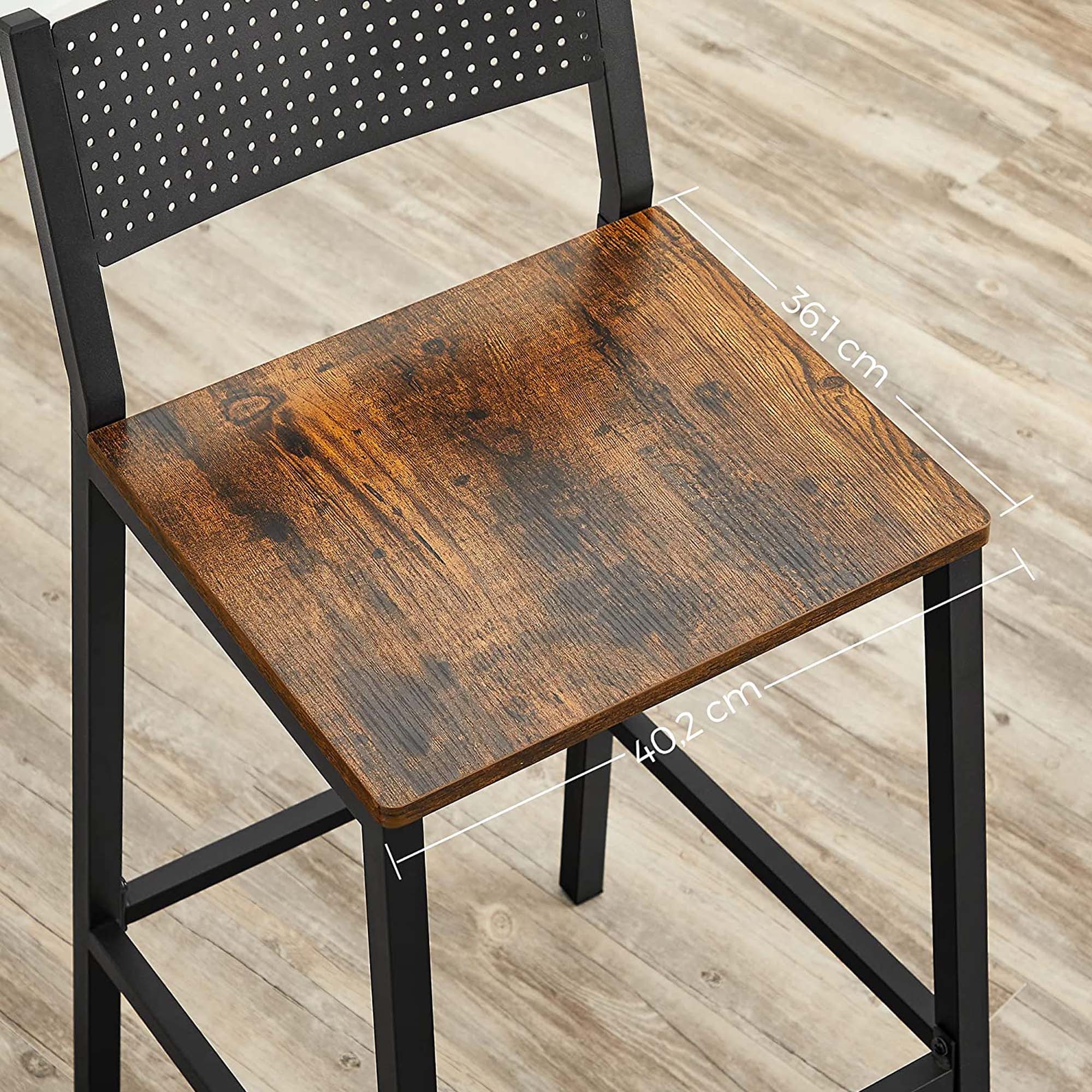 Barhocker - 2 - Küchenstühle - Vintage Brown
