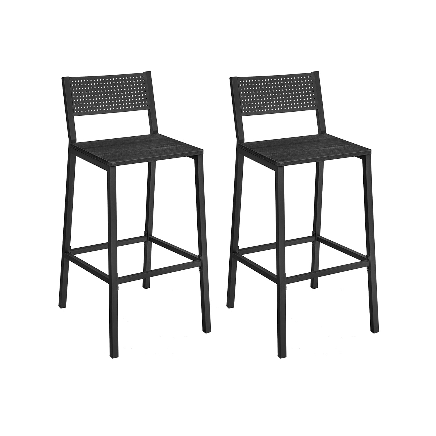 Barhocker-Industrial-Design-Set von 2-Anthrazitenschwarz