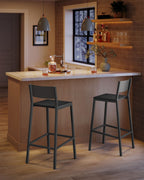 Barhocker-Industrial-Design-Set von 2-Anthrazitenschwarz