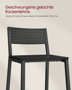 Barhocker-Industrial-Design-Set von 2-Anthrazitenschwarz