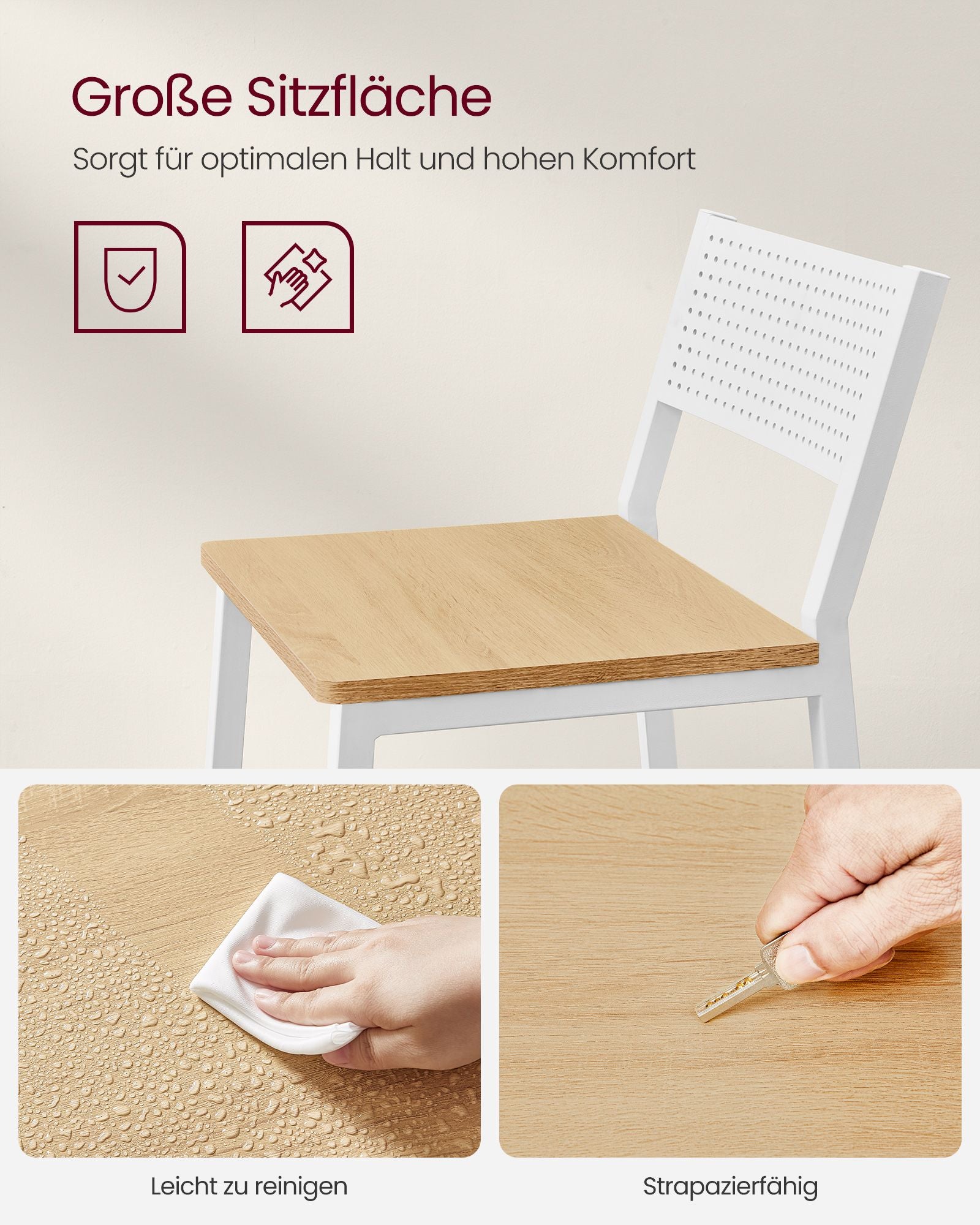 Barhocker - Industriedesign - 2 - Beige