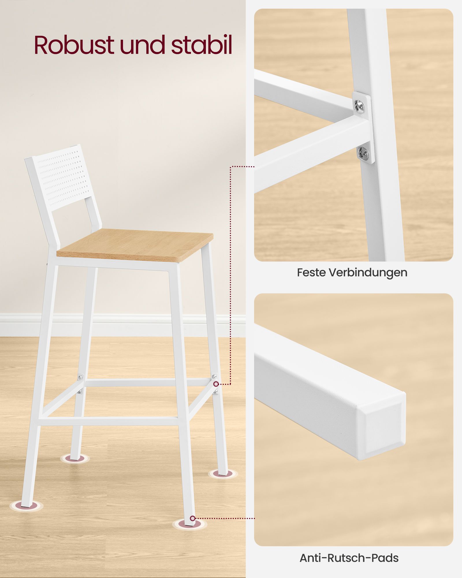 Barhocker - Industriedesign - 2 - Beige