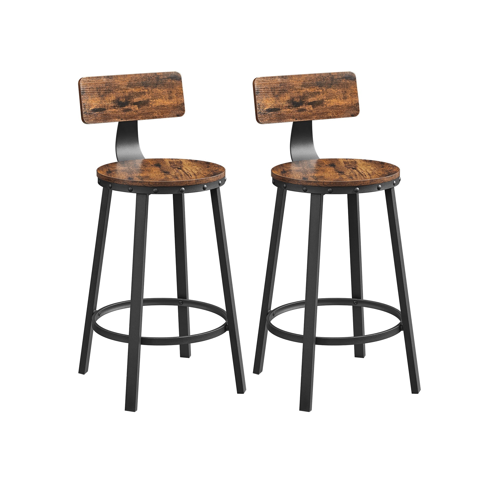 Barhocker - 2 - Industriedesign - Vintage Brown / Schwarz