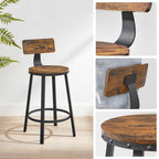 Barhocker - 2 - Industriedesign - Vintage Brown / Schwarz