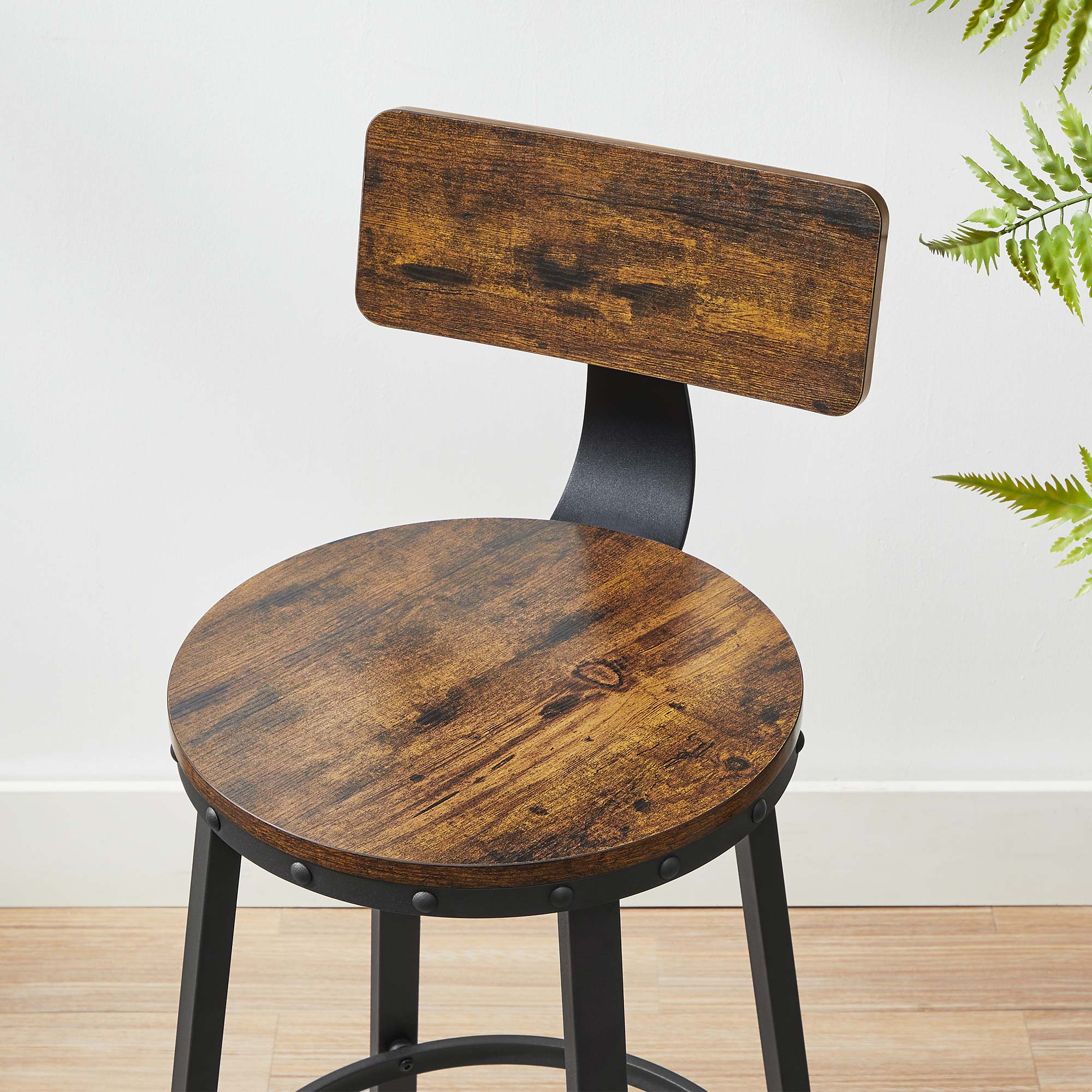 Barhocker - 2 - Industriedesign - Vintage Brown / Schwarz