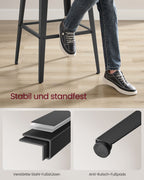 Bar Stuhlset 2 mit Rückenlehne AS-Schwarz-Tinte schwarz