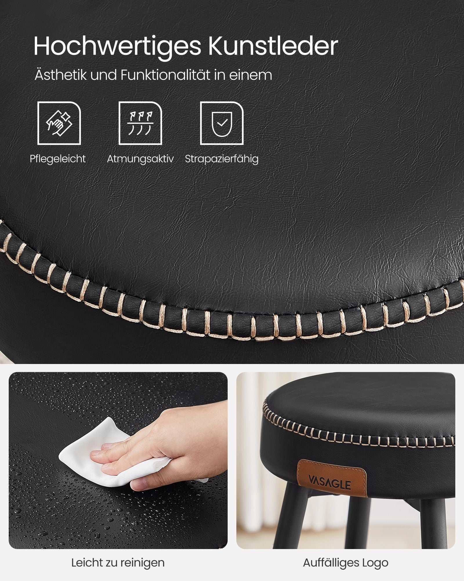 Ekho -Kollektion - Barhocker - 2 - einfach zu montieren - 63 cm hoch