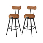 Barhocker - Barstühle - 2 - Metallrahmen - mit Rückenlehne - Brown