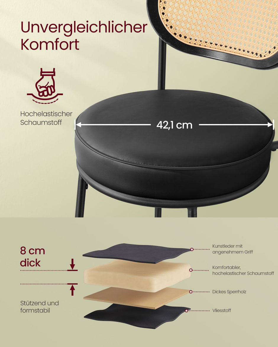 Barhocker Set von 2 - Hochhocker - Bent Back ausgewählt - Frühstücksbar