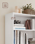 Bücherregal - 4 Level - Verstellbare Regale - Weiß