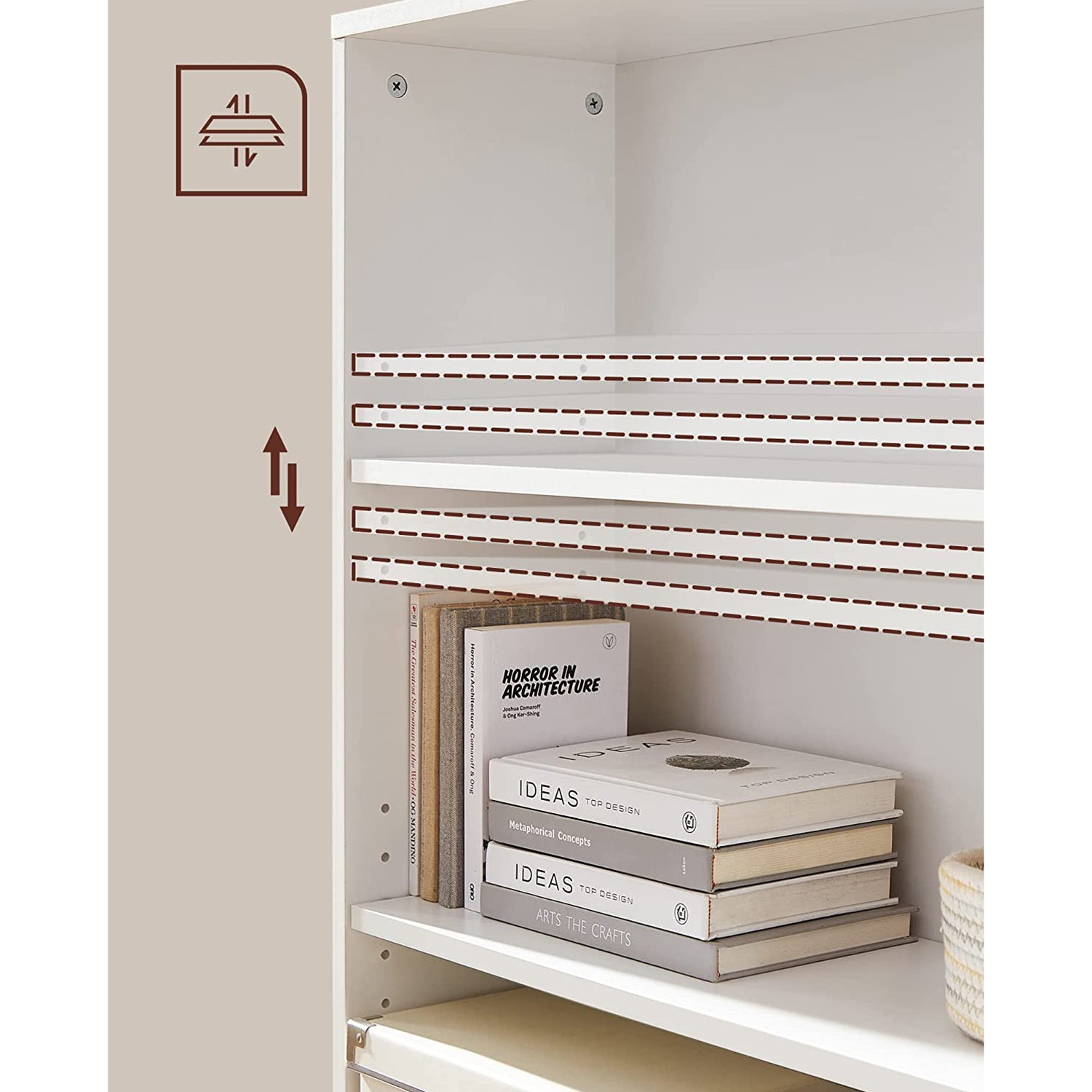 Bücherregal - 4 Level - Verstellbare Regale