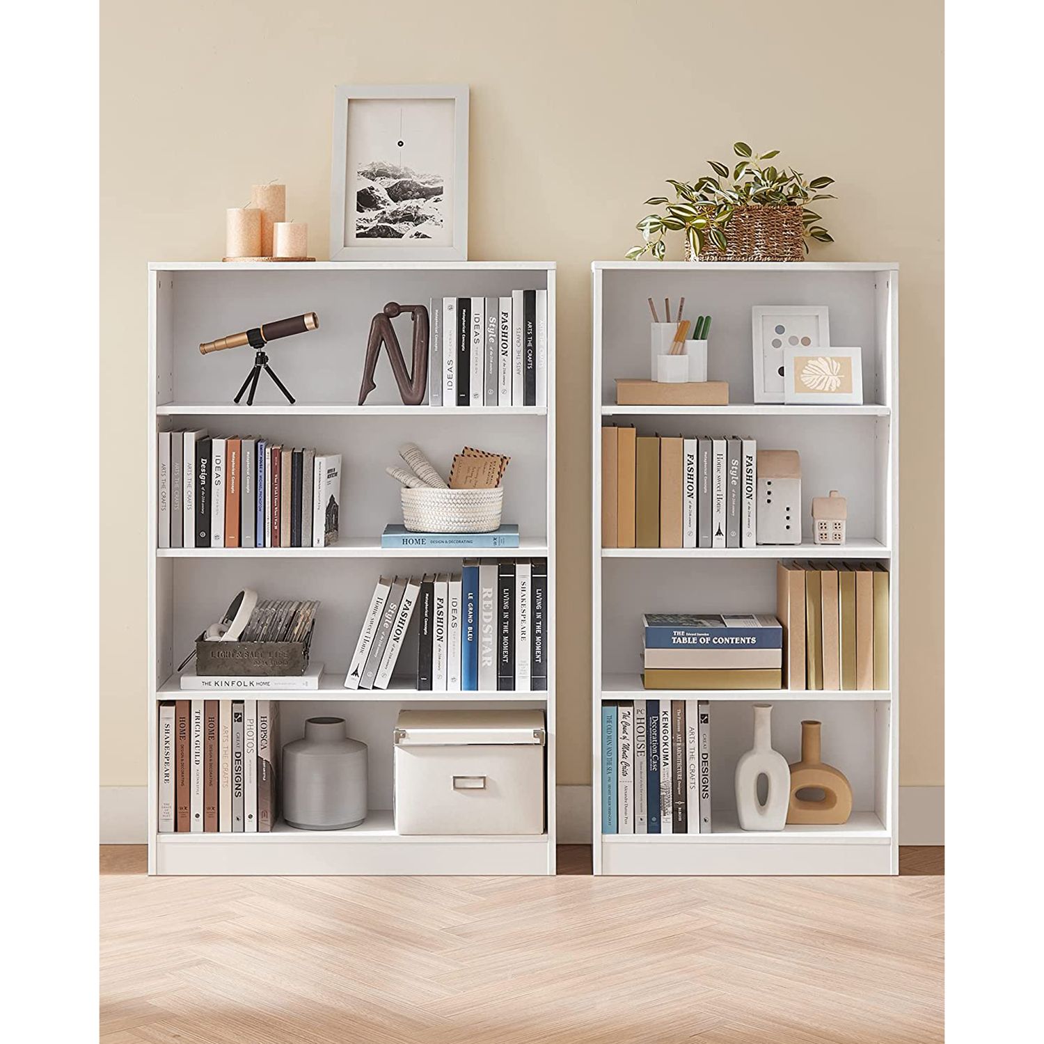Bücherregal - 4 Level - Verstellbare Regale