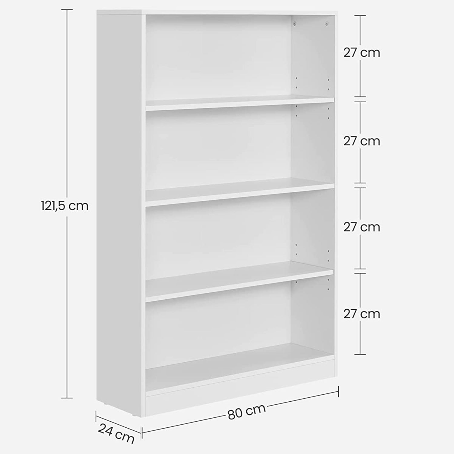 Bücherregal - 4 Level - Verstellbare Regale