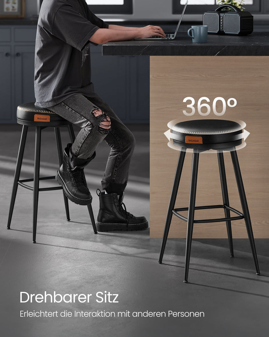 Barhocker -Set von 2 76 cm hoher Tintenschwarz