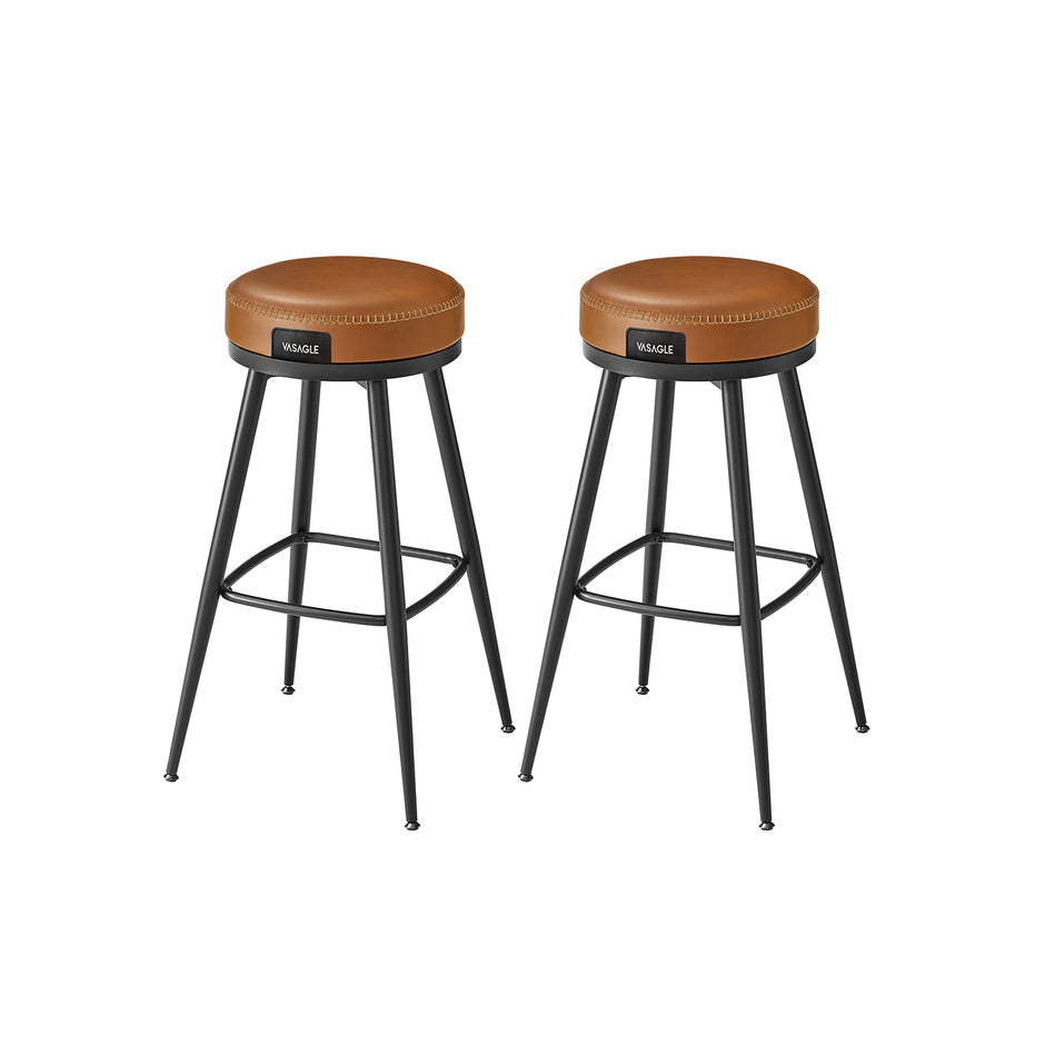 Barhocker -Set von 2 76 cm hohem Karamellbraun