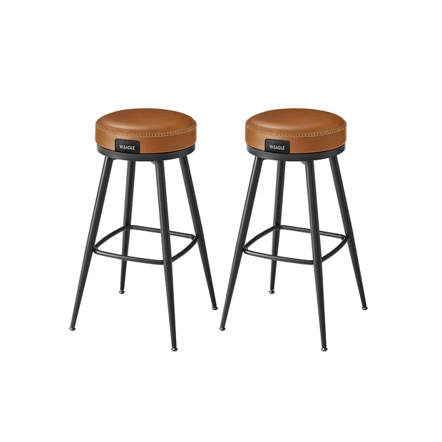 Barhocker -Set von 2 76 cm hohem Karamellbraun