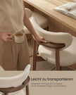 Barkruk - 2-Delige Set met Rugleuning en Houten Poten - Lichtbeige - 50 x 51,5 x 95,5 cm