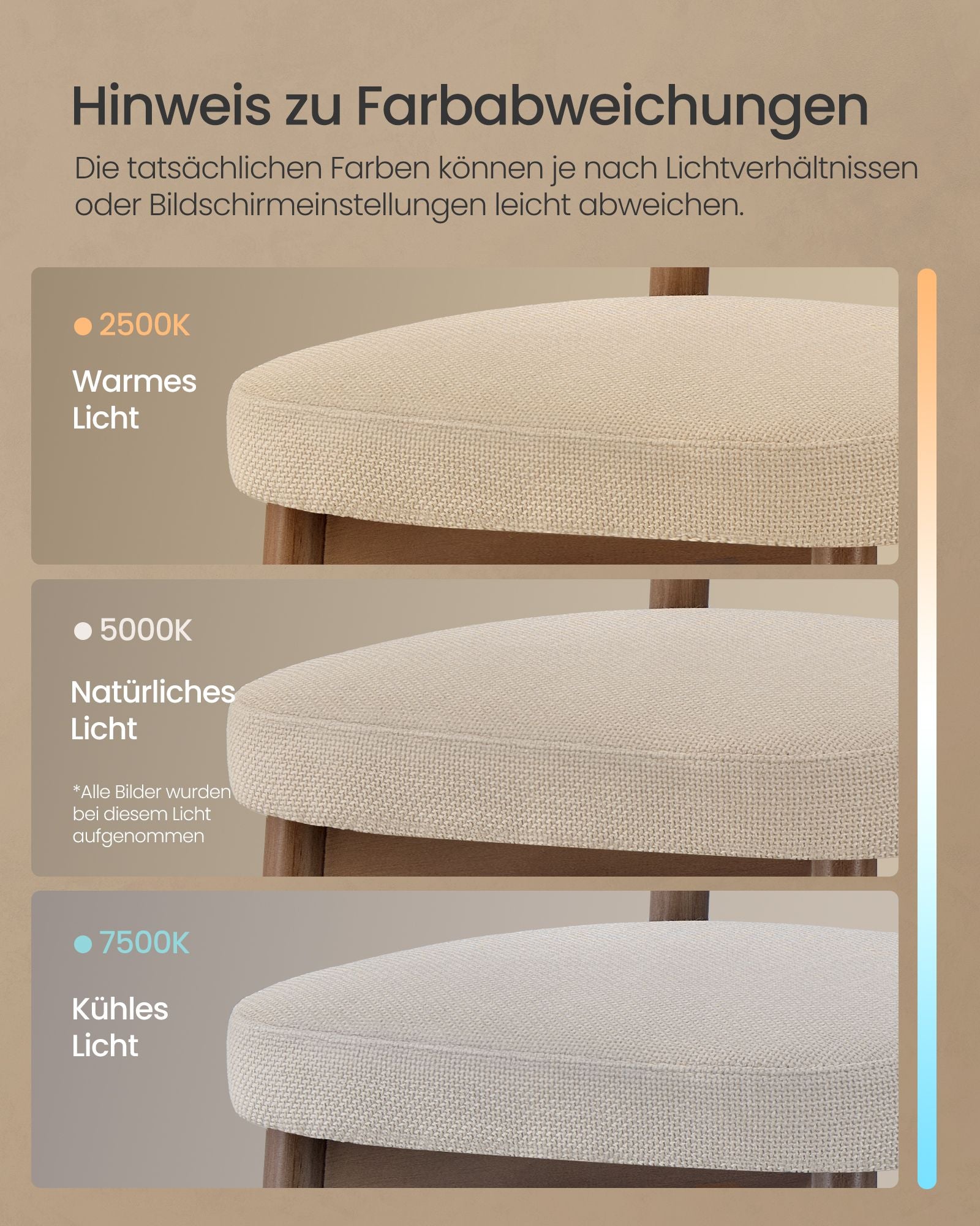 Barkruk - 2-Delige Set met Rugleuning en Houten Poten - Lichtbeige - 50 x 51,5 x 95,5 cm