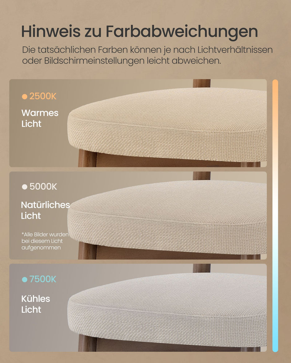 Barkruk - 2-Delige Set met Rugleuning en Houten Poten - Lichtbeige - 50 x 51,5 x 95,5 cm