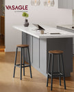 Barhocker-Set von 2 mit Fußstützen-Vintage-Braunschwarz